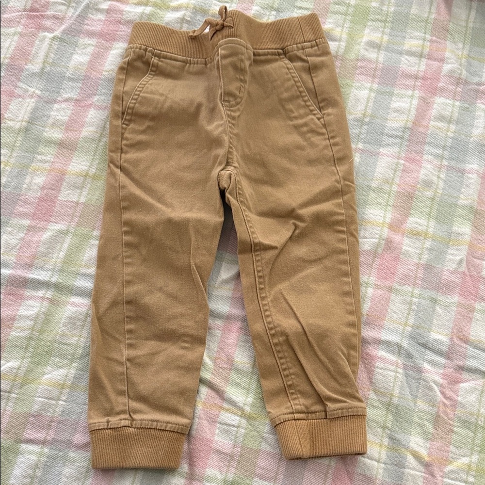 Janie and Jack Camel Tan Jogger Pants for Kids
